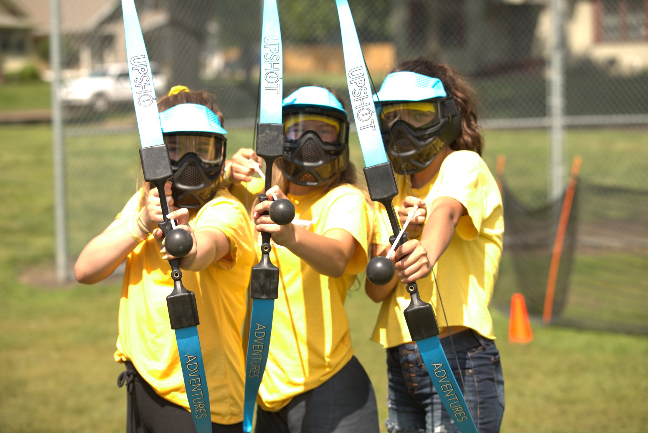 Players with Upshot bows for the 10 player Arrow Tag kit